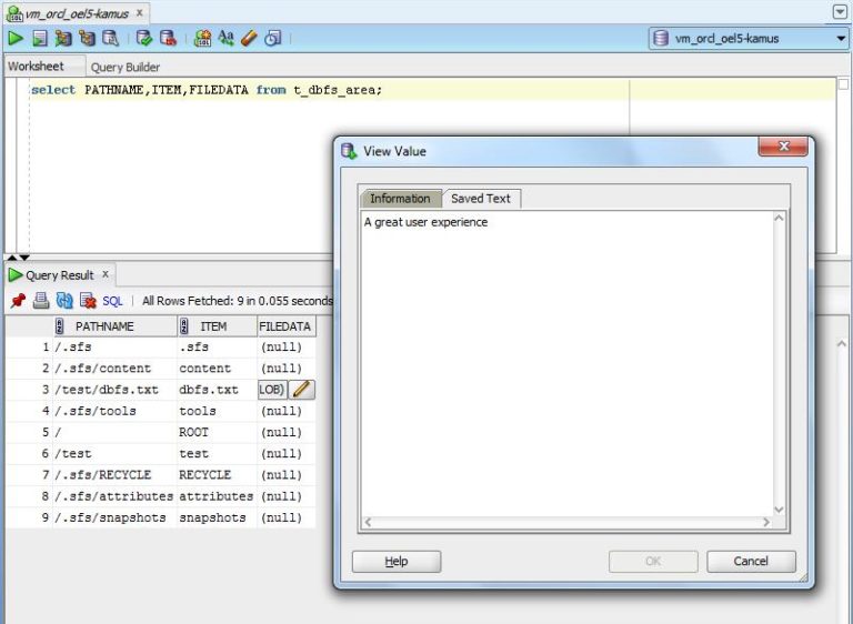 How to use Database File System (DBFS) in Oracle 11gR2 – Channel [K]