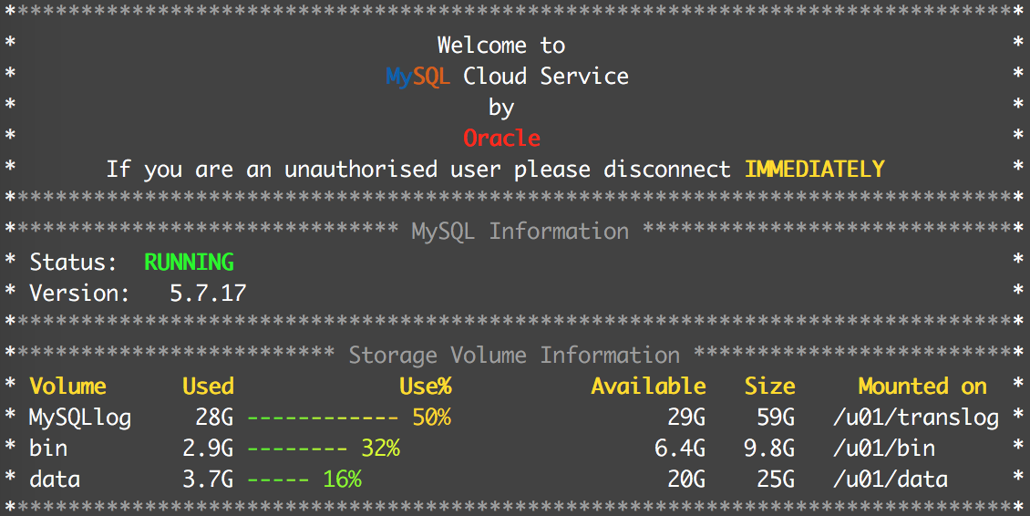 MySQL Cloud Service Host